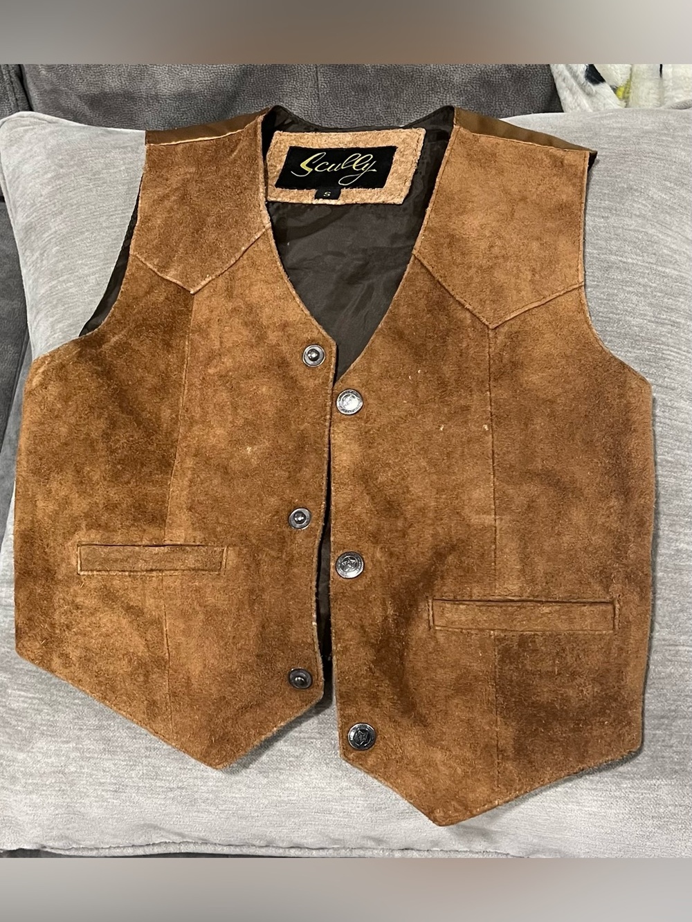 SCULLY Kids Suede Western Vest in Bourbon - Size Small (6-8)
